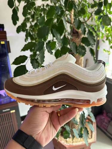 Cheap Nike Air Max 97 White Brown Men's Women's Running Shoes-021 - Click Image to Close